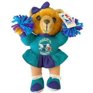 Charlotte Hornets NBA PlushBear Teal Purple 11" Play-By-Play FANIMALS Basketball